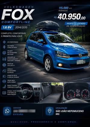 VOLKSWAGEN FOX 1.6 MSI COMFORTLINE 8V FLEX 4P MANUAL VOLKSWAGEN FOX 1.6 MSI COMFORTLINE 8V FLEX 4P MANUAL